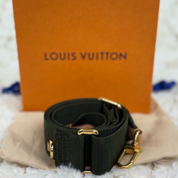 Louis Vuitton Authentic Olive Crossbody Strap with Gold Accents - Picture 2 of 12